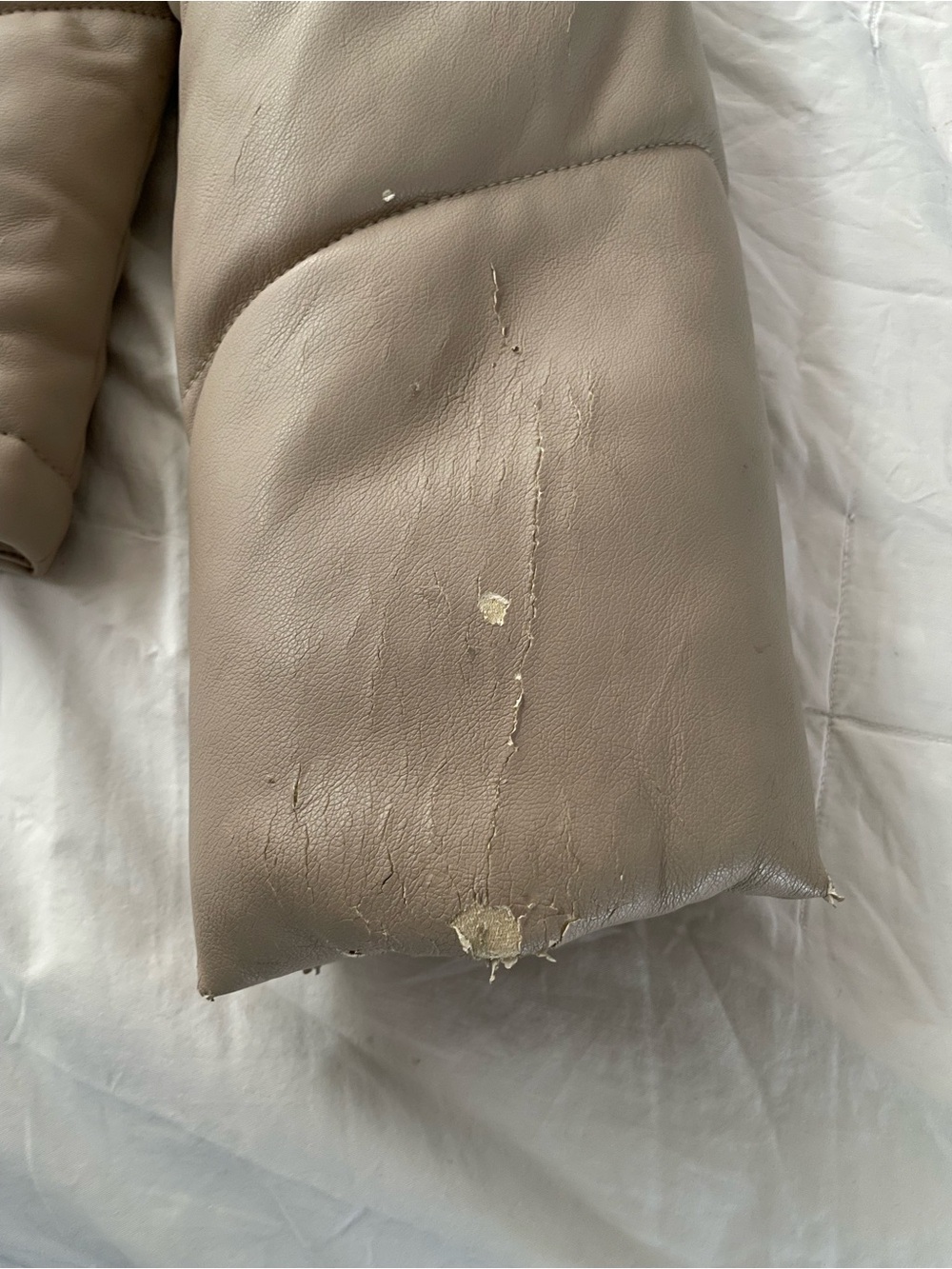 Abercrombie & Fitch Light Beige Puffer Jacket with High Collar - Picture 8 of 8